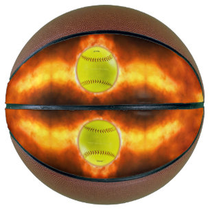 SlipperyJoe's artistic Softball on fire gay gifts Basketball