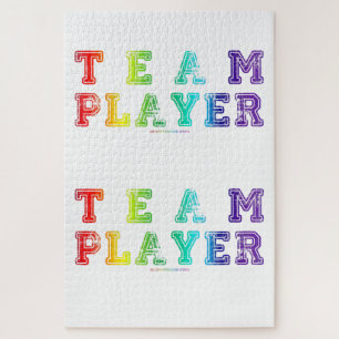 SlipperyJoe's artistic Team Player gay gifts LGBTQ Jigsaw Puzzle