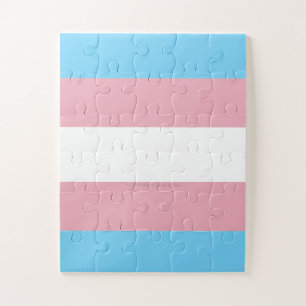 SlipperyJoe's artistic Transgender Pride flag gift Jigsaw Puzzle