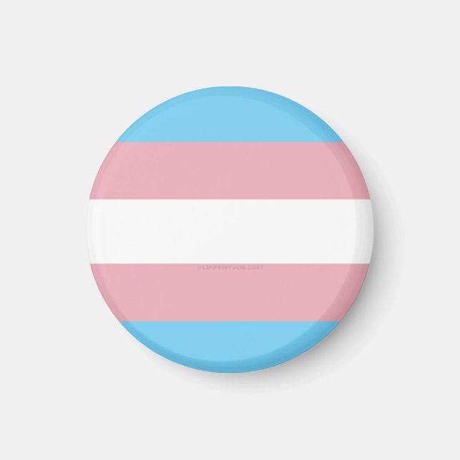 SlipperyJoe's artistic Transgender Pride flag gift Magnet (Front)