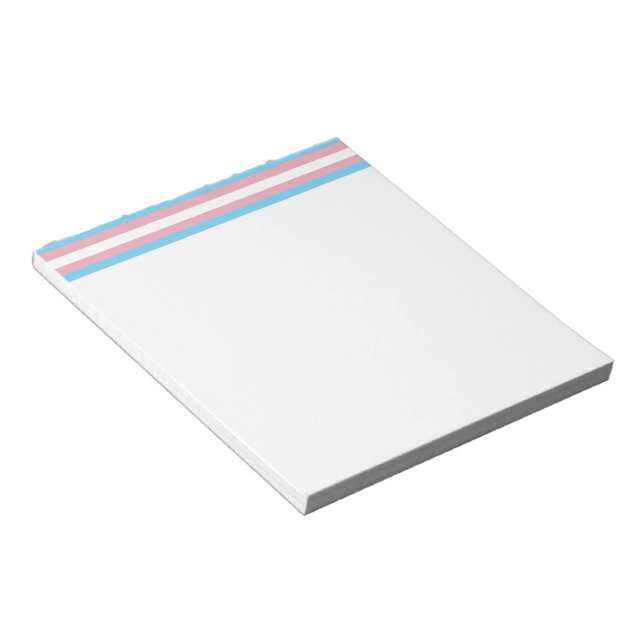 SlipperyJoe's artistic Transgender Pride flag gift Notepad (Angled)