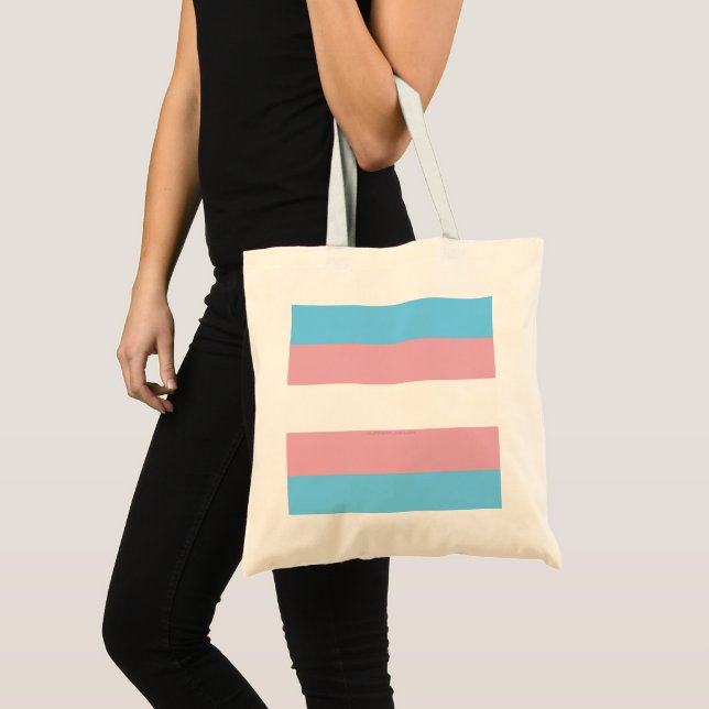 SlipperyJoe's artistic Transgender Pride flag gift Tote Bag (Front (Product))