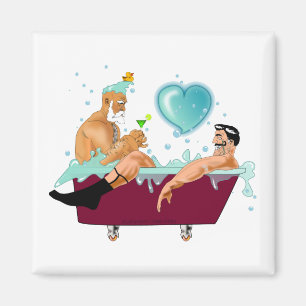 SlipperyJoe's artistic two gay men bathtub gay pri Magnet