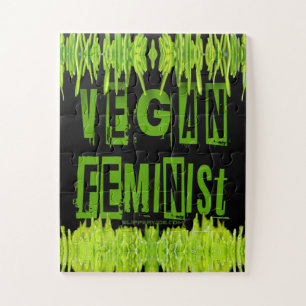 SlipperyJoe's artistic Vegan feminist gay pride gi Jigsaw Puzzle