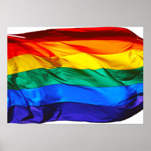 SlipperyJoe's artistic Wave Gay Pride Flag gifts L Poster