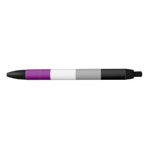 SlipperyJoe's asexual pride flag emphasizing inclu Black Ink Pen