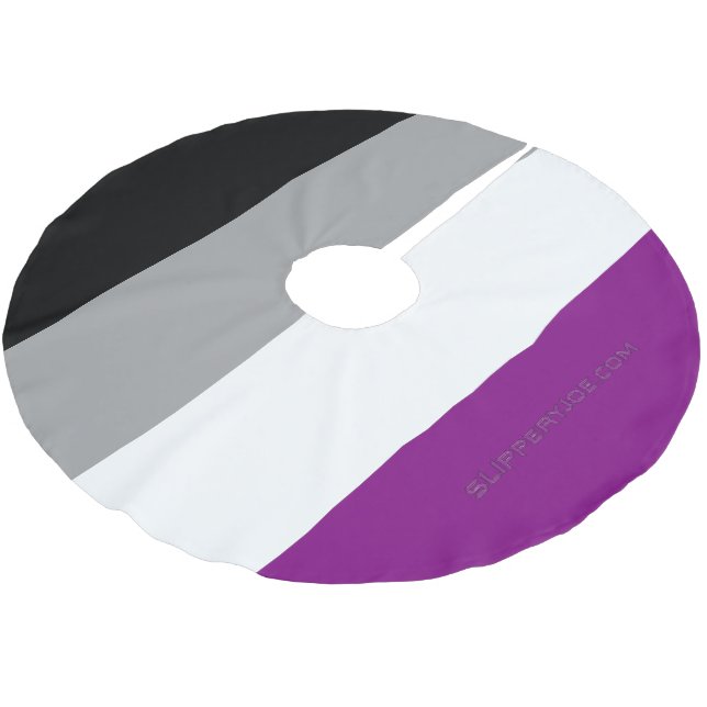 SlipperyJoe's asexual pride flag emphasizing inclu Brushed Polyester Tree Skirt (Angled)