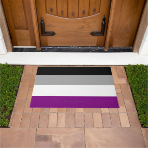 SlipperyJoe's asexual pride flag emphasizing inclu Doormat