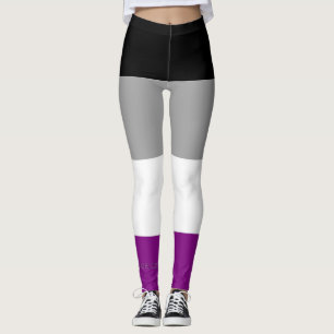 SlipperyJoe's asexual pride flag emphasizing inclu Leggings