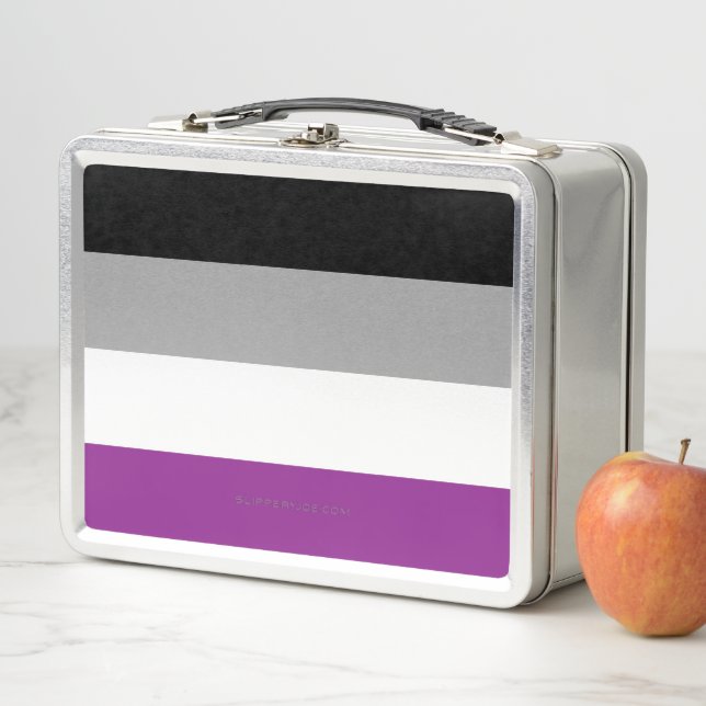 SlipperyJoe's asexual pride flag emphasizing inclu Metal Lunch Box (In Situ)