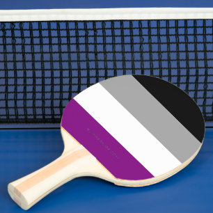 SlipperyJoe's asexual pride flag emphasizing inclu Ping Pong Paddle