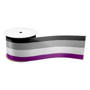 SlipperyJoe's asexual pride flag emphasizing inclu Satin Ribbon
