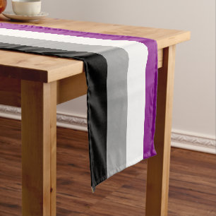 SlipperyJoe's asexual pride flag emphasizing inclu Short Table Runner