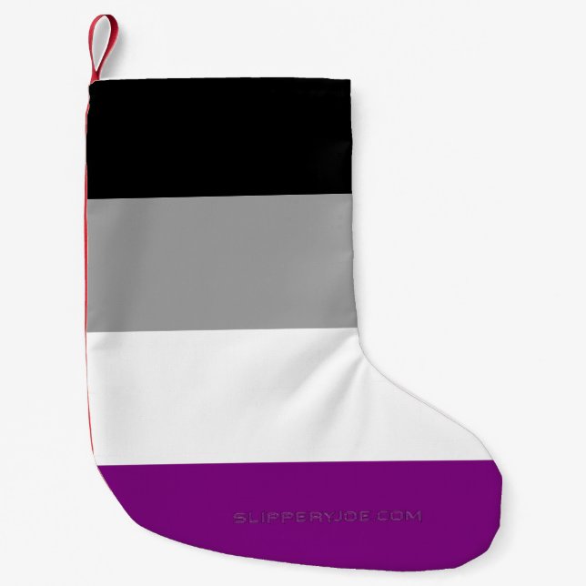 SlipperyJoe's asexual pride flag emphasizing inclu Small Christmas Stocking (Front)