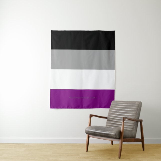 SlipperyJoe's asexual pride flag emphasizing inclu Tapestry (In Situ)