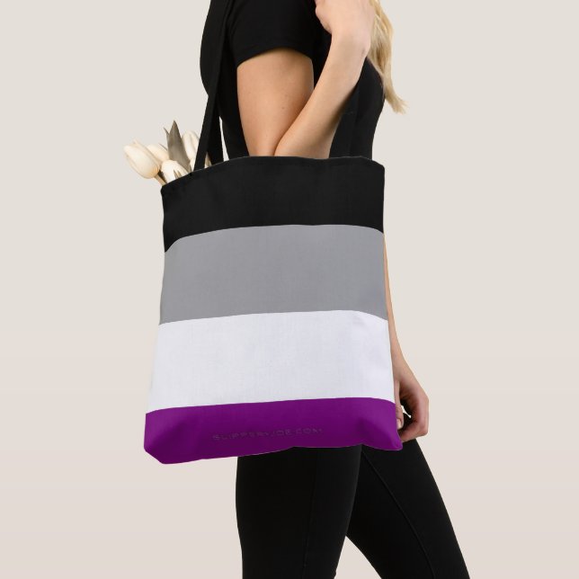 SlipperyJoe's asexual pride flag emphasizing inclu Tote Bag (Close Up)
