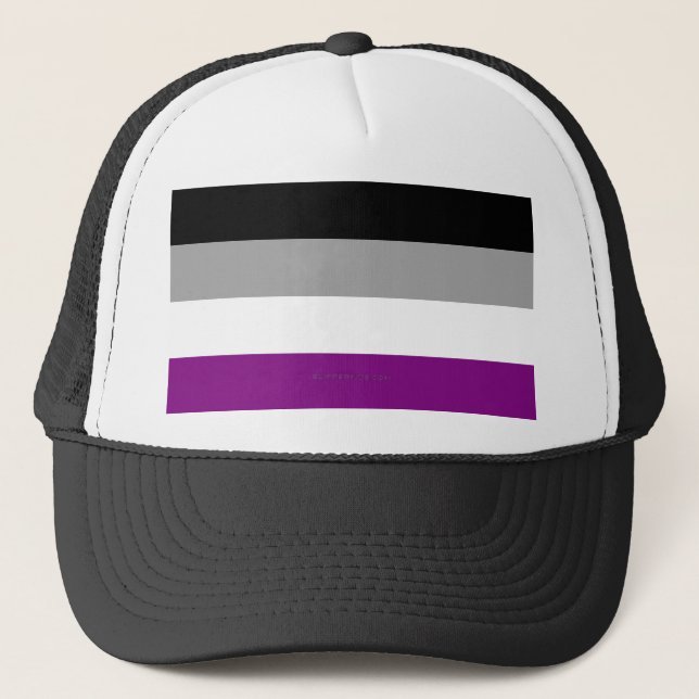 SlipperyJoe's asexual pride flag emphasizing inclu Trucker Hat (Front)