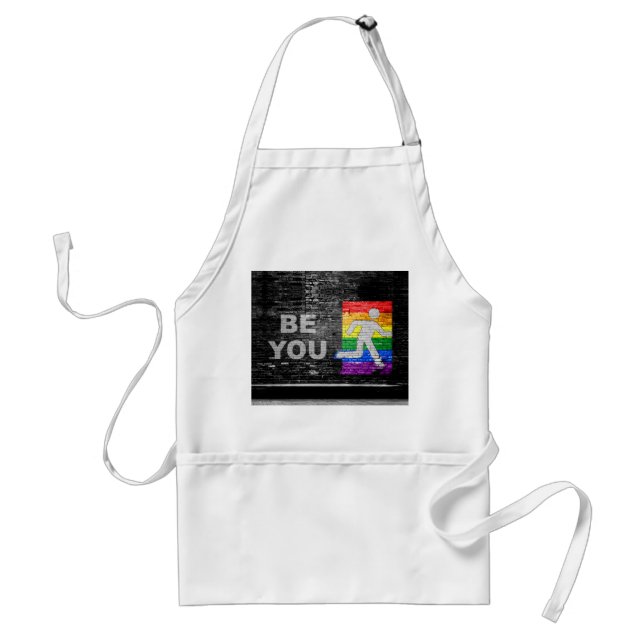 SlipperyJoe's Be You black brick wall walking figu Standard Apron (Front)