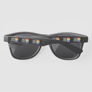 SlipperyJoe's Be You black brick wall walking figu Sunglasses