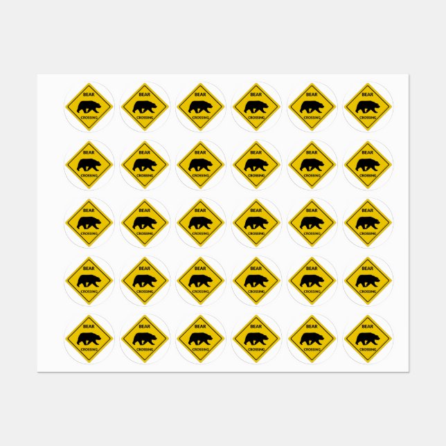 SlipperyJoe's bear crossing sign bear silhouette w (Sheet)