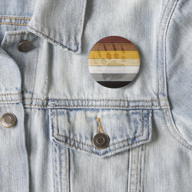SlipperyJoe's Bear Pride flag wooden floor texture 2 Inch Round Button (In Situ)