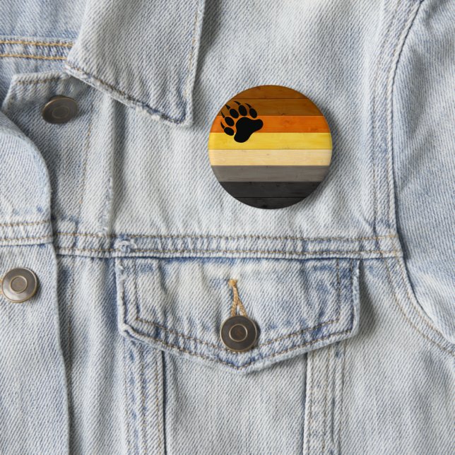 SlipperyJoe's Bear Pride flag wooden floor texture 2 Inch Round Button (In Situ)
