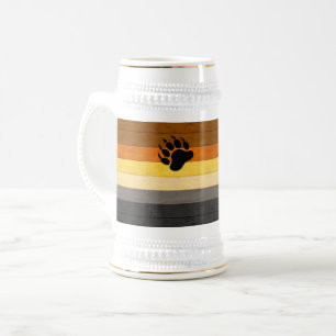 SlipperyJoe's Bear Pride flag wooden floor texture Beer Stein