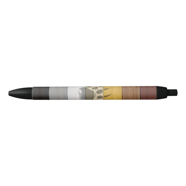 SlipperyJoe's Bear Pride flag wooden floor texture Black Ink Pen (Front)