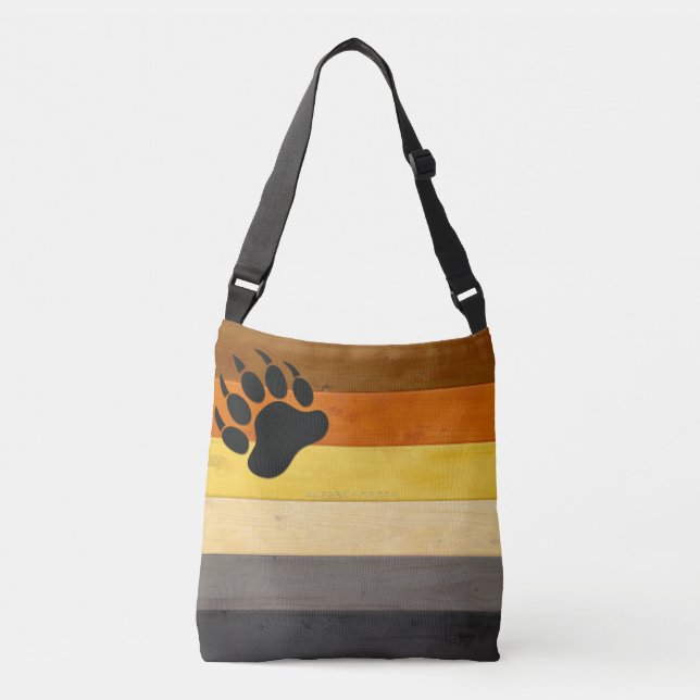 SlipperyJoe's Bear Pride flag wooden floor texture Crossbody Bag (Front)