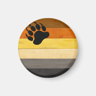 SlipperyJoe's Bear Pride flag wooden floor texture Magnet