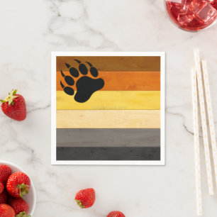 SlipperyJoe's Bear Pride flag wooden floor texture Napkin