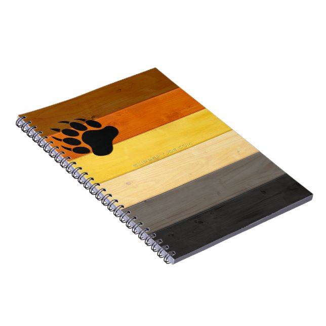 SlipperyJoe's Bear Pride flag wooden floor texture Notebook (Right Side)