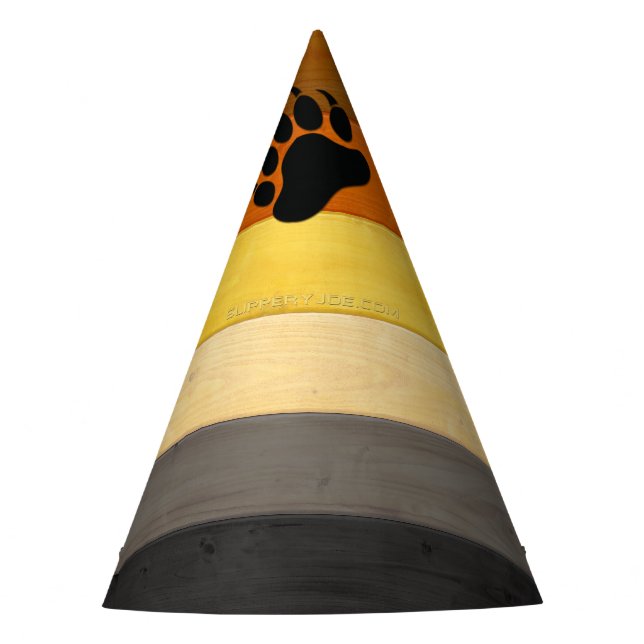 SlipperyJoe's Bear Pride flag wooden floor texture Party Hat (Front)