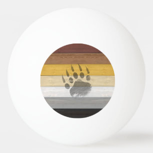 SlipperyJoe's Bear Pride flag wooden floor texture Ping Pong Ball