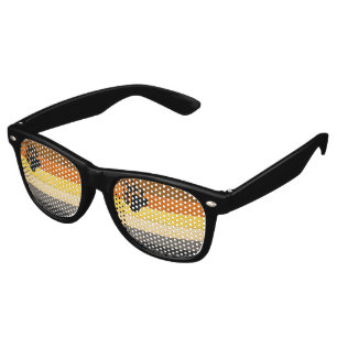 SlipperyJoe's Bear Pride flag wooden floor texture Retro Sunglasses