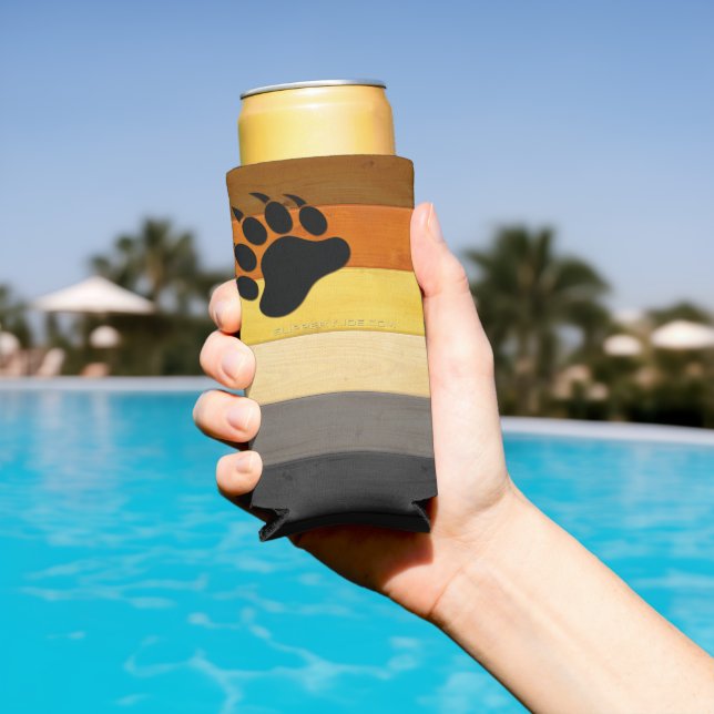 SlipperyJoe's Bear Pride flag wooden floor texture Seltzer Can Cooler (In Situ Pool)