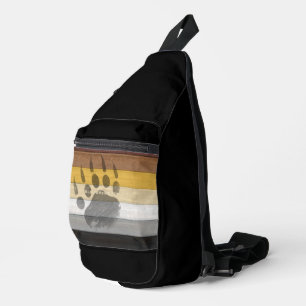 SlipperyJoe's Bear Pride flag wooden floor texture Sling Bag