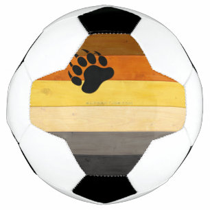 SlipperyJoe's Bear Pride flag wooden floor texture Soccer Ball
