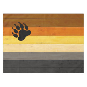 SlipperyJoe's Bear Pride flag wooden floor texture Tablecloth