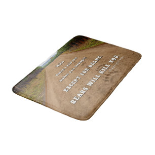 SlipperyJoe's bears will kill you paw prints press Bath Mat