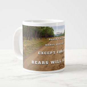 SlipperyJoe's bears will kill you paw prints press Large Coffee Mug