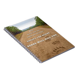 SlipperyJoe's bears will kill you paw prints press Notebook