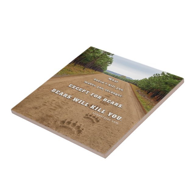 SlipperyJoe's bears will kill you paw prints press Tile (Side)
