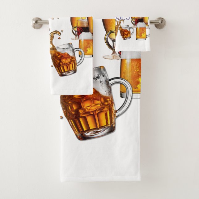 SlipperyJoe's beer glasses pilsner glasses steins  Bath Towel Set (Insitu)
