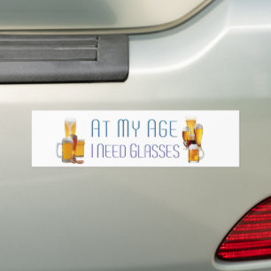 SlipperyJoe's beer glasses pilsner glasses steins  Bumper Sticker