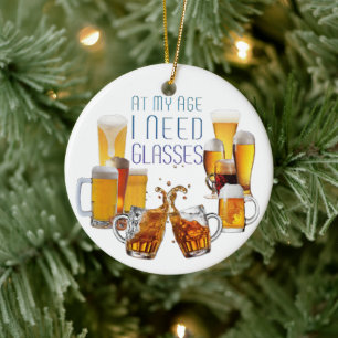 SlipperyJoe's beer glasses pilsner glasses steins Ceramic Ornament
