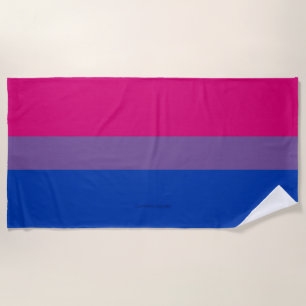 SlipperyJoe's Bisexual Pride Flag colours magenta  Beach Towel