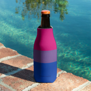 SlipperyJoe's Bisexual Pride Flag colours magenta  Bottle Cooler