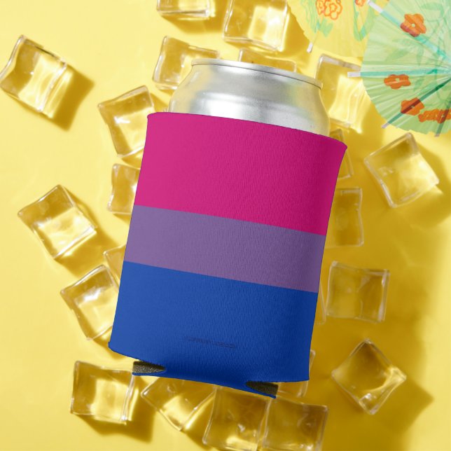 SlipperyJoe's Bisexual Pride Flag colours magenta  Can Cooler (In Situ Summer)