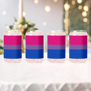 SlipperyJoe's Bisexual Pride Flag colours magenta  Can Glass